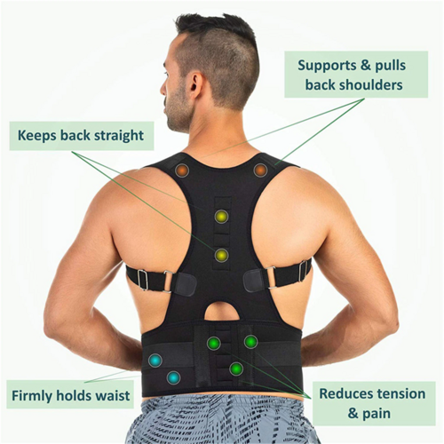 Posture Corrector Support Magnetic Back Shoulder Brace Belt Band
